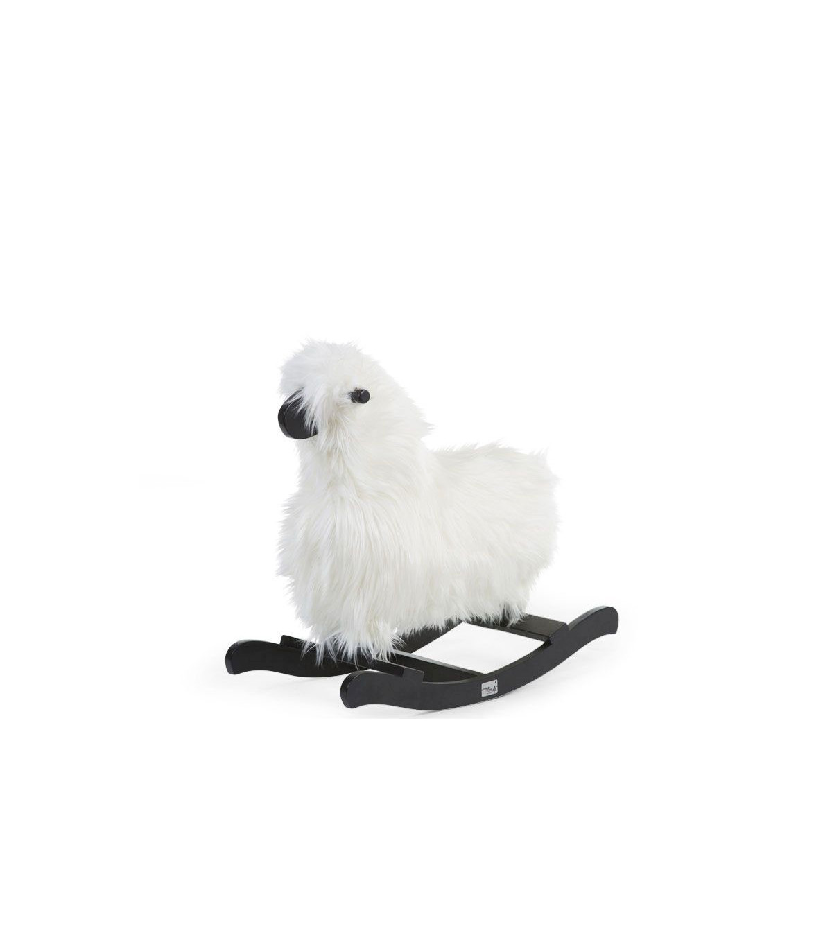 Wadiga Mouton à Bascule Blanc Et Teck Noir