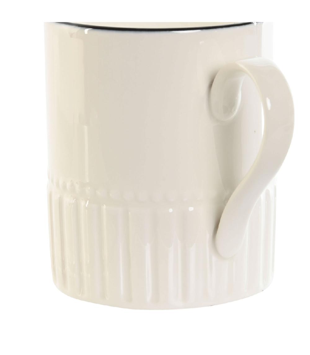 Wadiga Mug En Porcelaine Blanche Et Noir 400ml