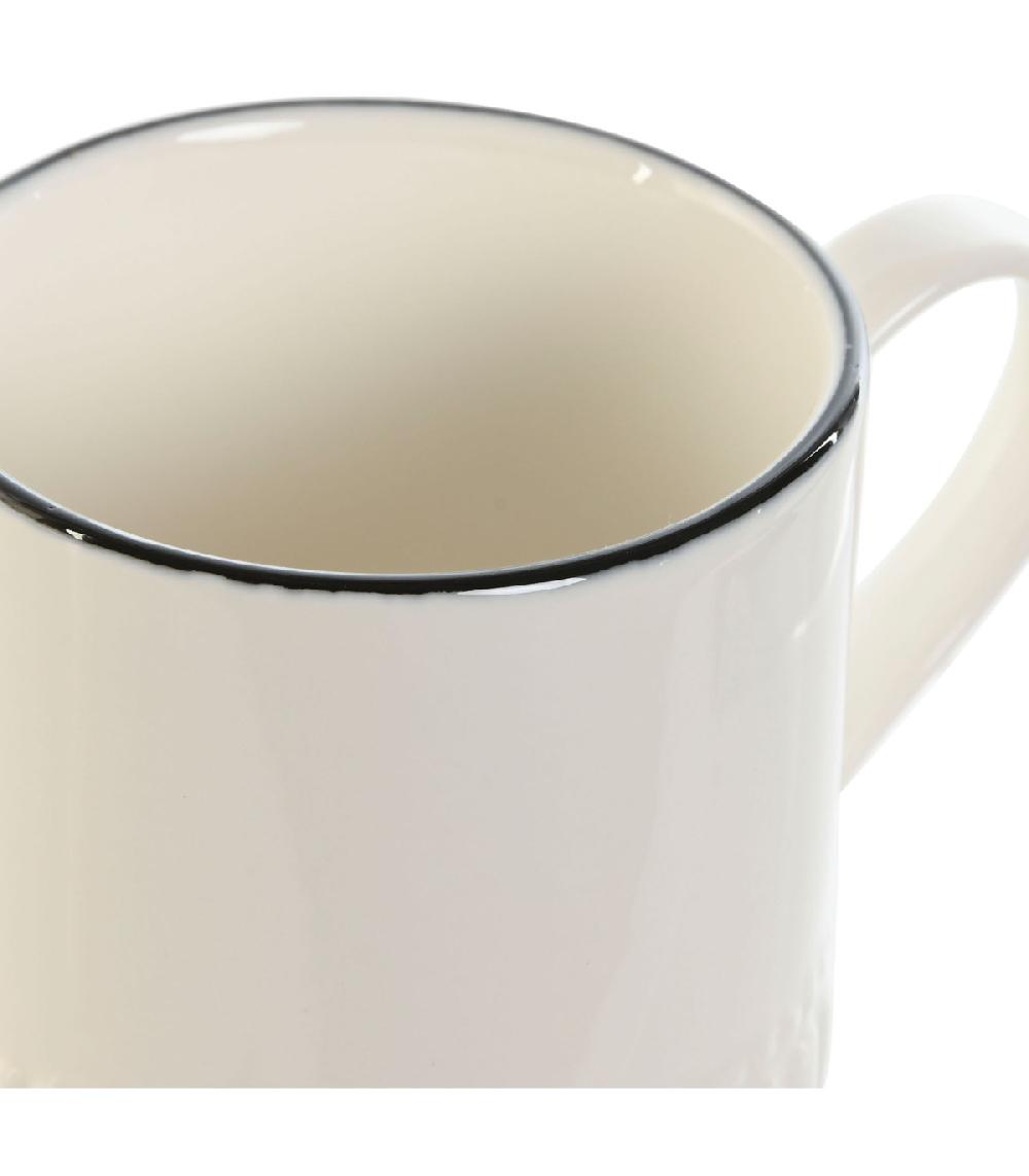 Wadiga Mug En Porcelaine Blanche Et Noir 400ml