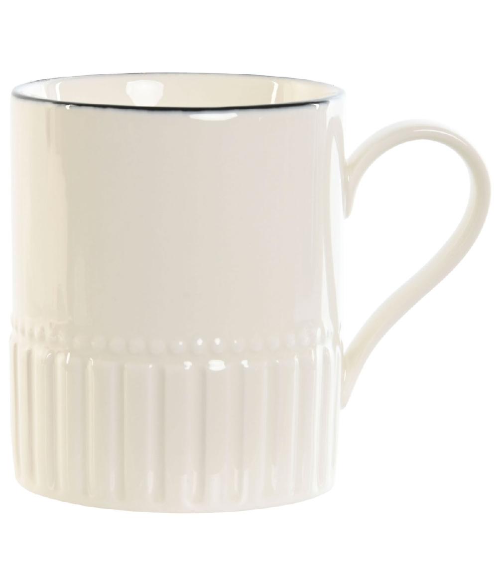wadiga Mug en porcelaine blanche et noir 400ml