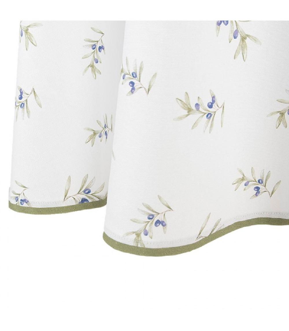 Wadiga Nappe Ronde 100% Coton Blanc Olives 170cm