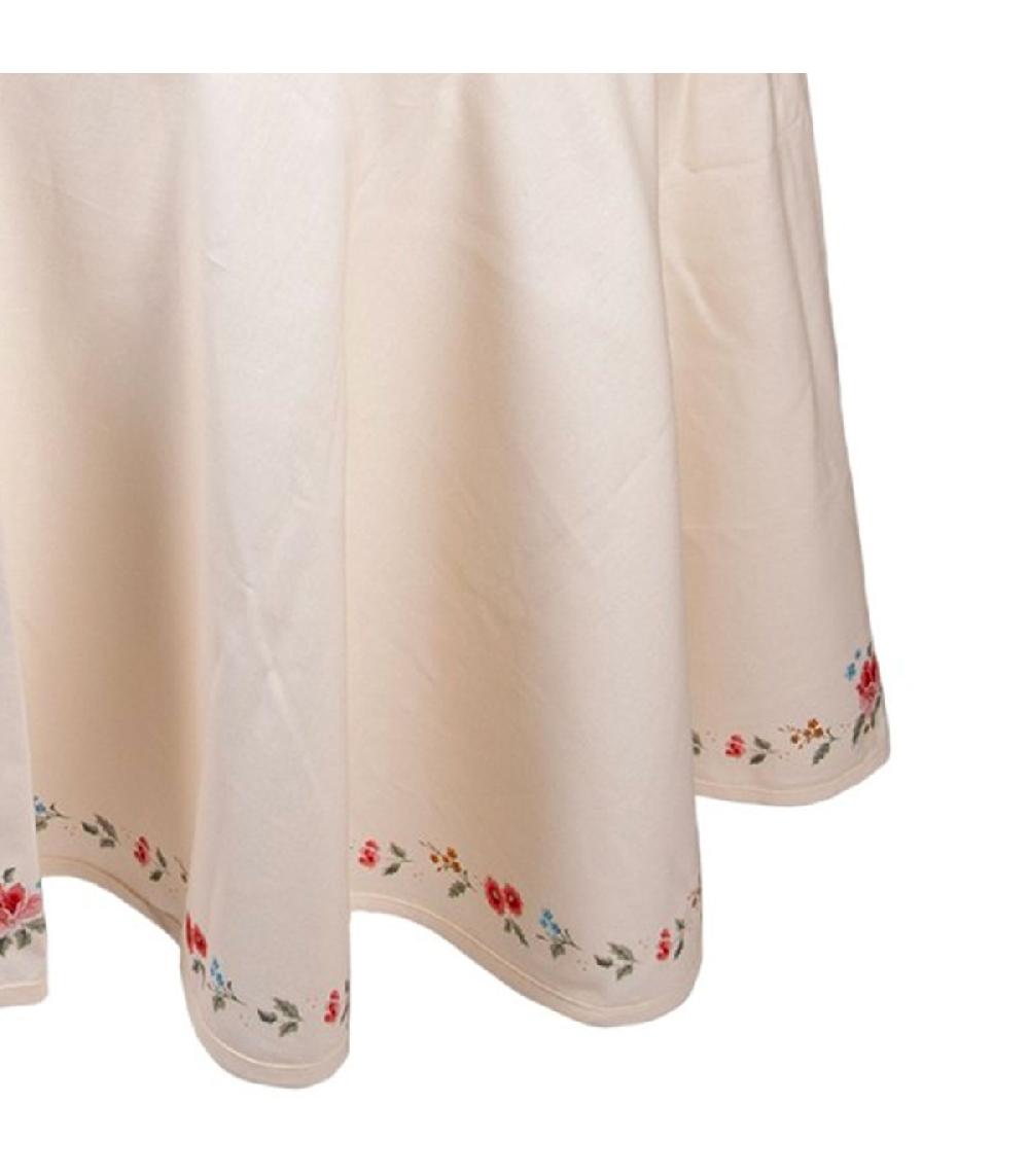 Wadiga Nappe Ronde 100% Coton Motif Fleurs 170cm
