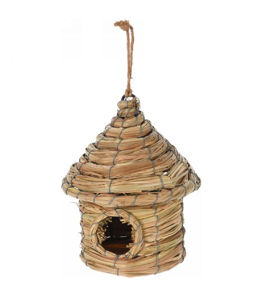 wadiga Nichoir pour oiseaux en jute 18x18x20cm