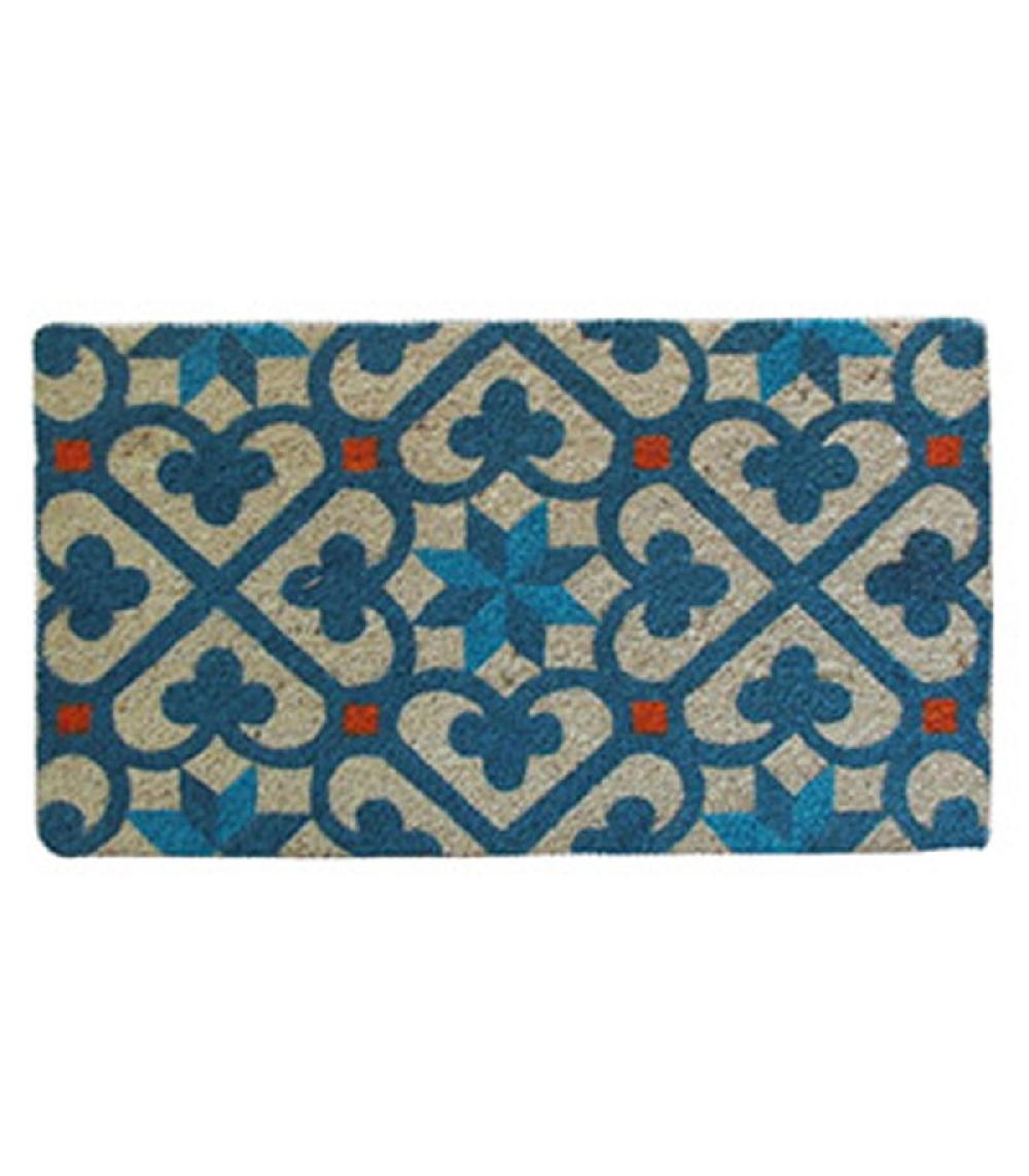 wadiga Paillasson Coco Bleu Arabesque