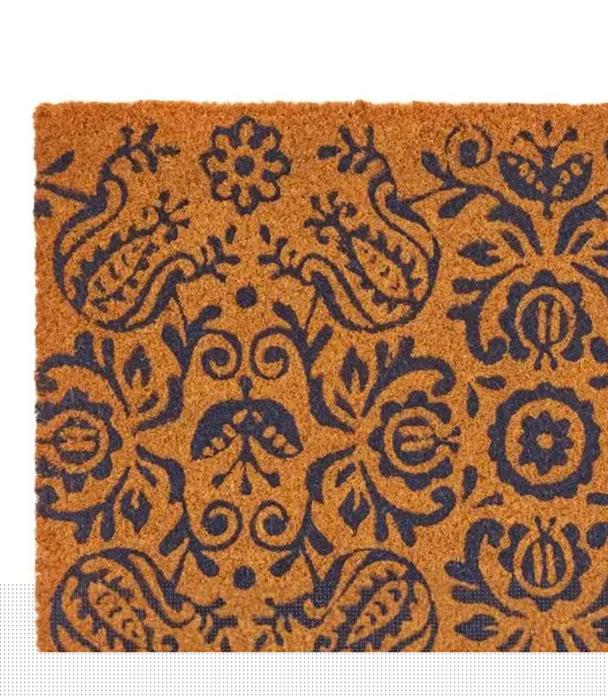 Wadiga Paillasson Coco Bleu Damask 60x40cm