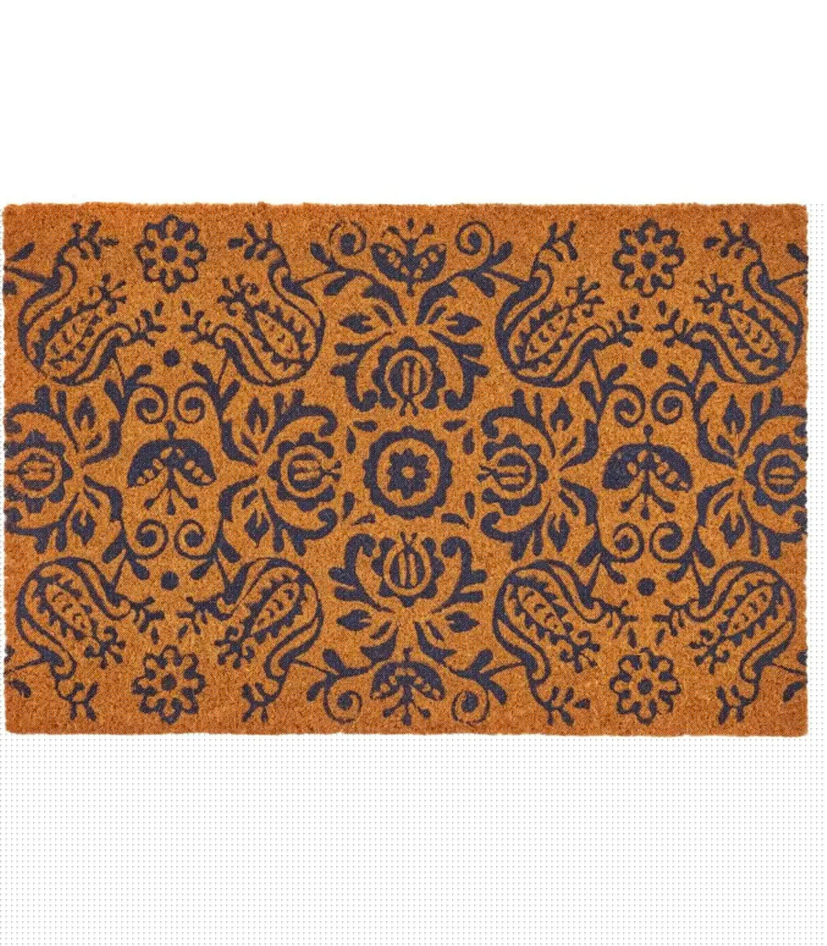 wadiga Paillasson coco bleu damask 60x40cm