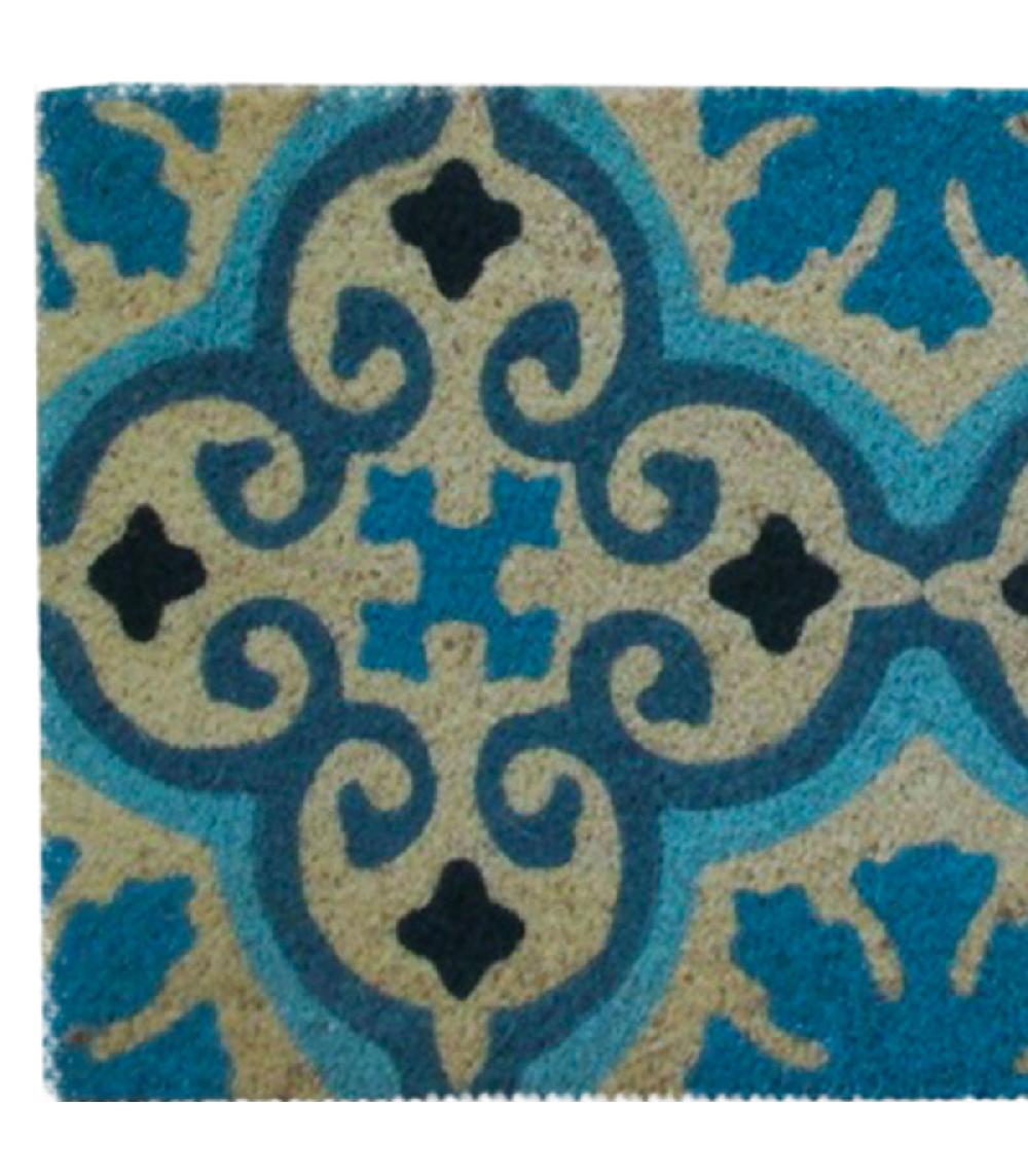 Wadiga Paillasson Coco Bleu Moresque