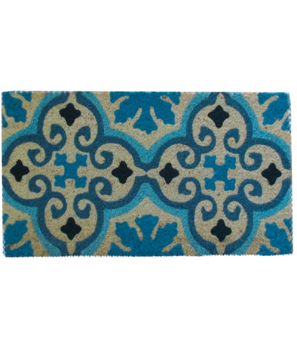 wadiga Paillasson coco bleu moresque