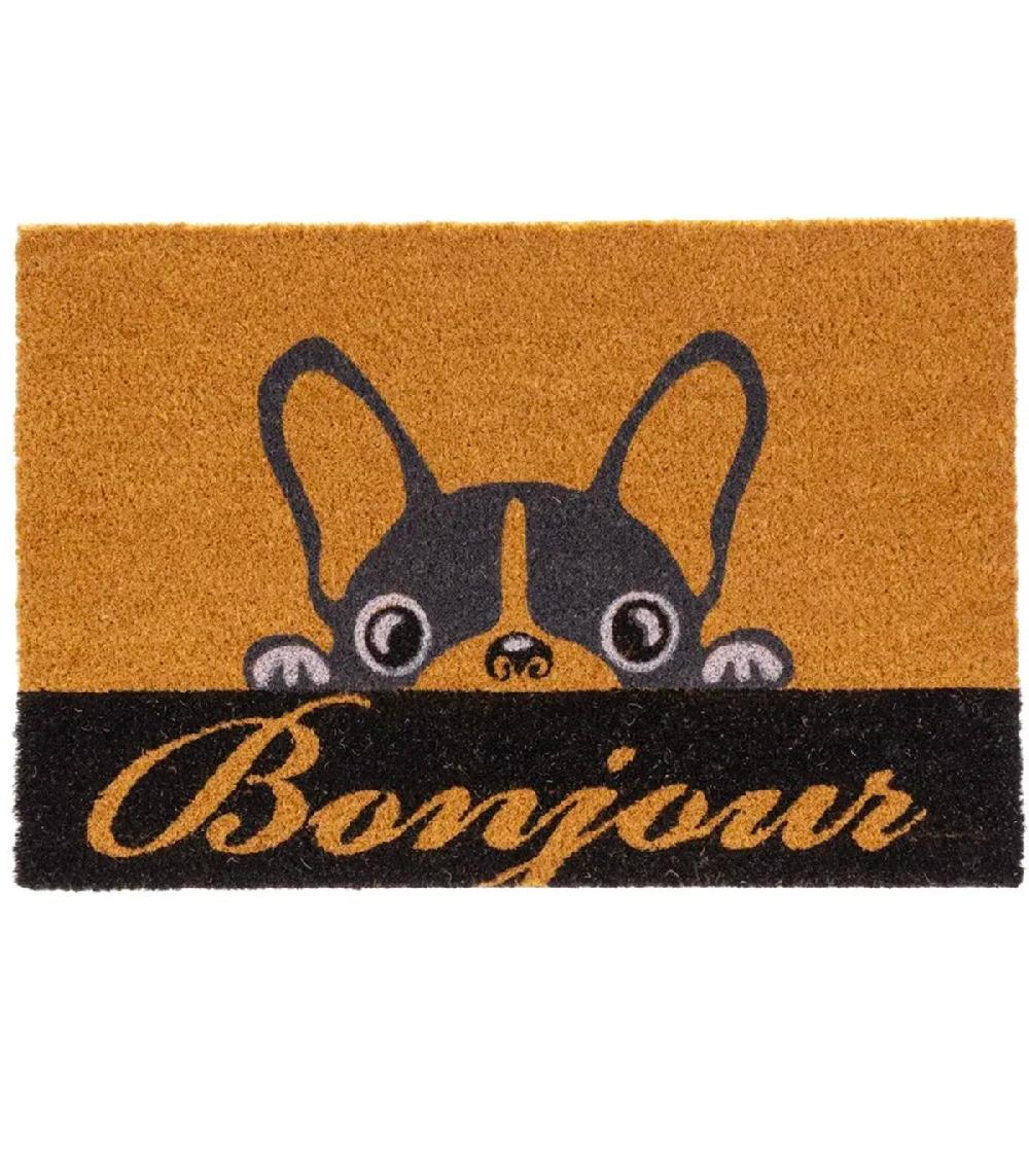 wadiga Paillasson coco Bonjour chien 60x40x1.5cm