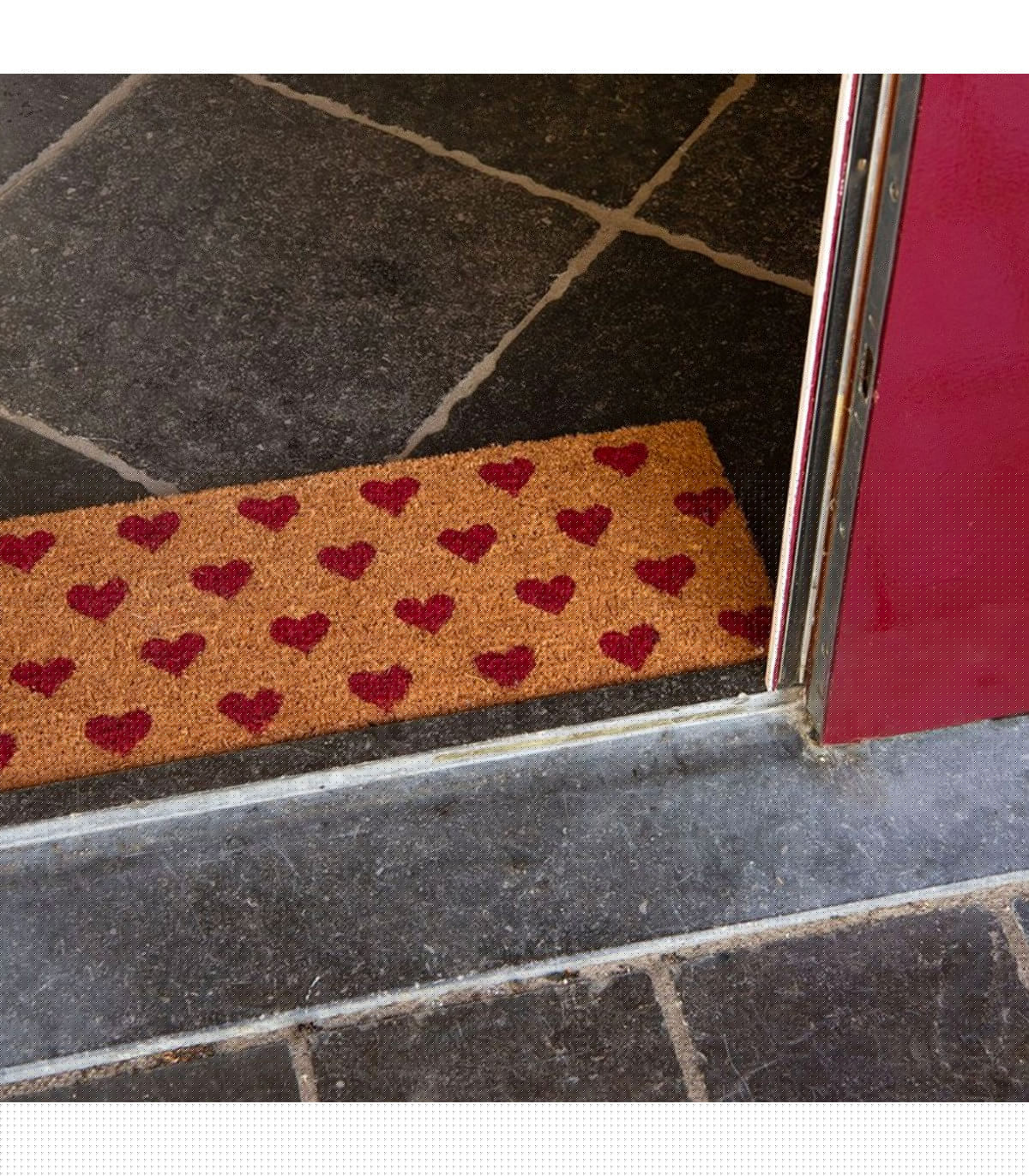 Wadiga Paillasson Coco Coeurs Rouges 75x22x1cm