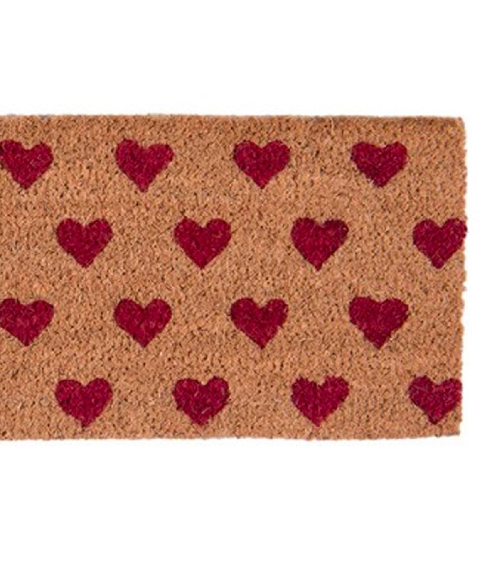 Wadiga Paillasson Coco Coeurs Rouges 75x22x1cm