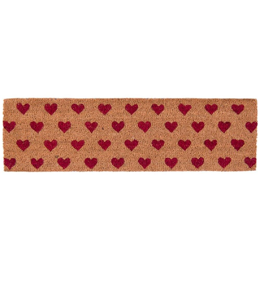 wadiga Paillasson coco coeurs rouges 75x22x1cm