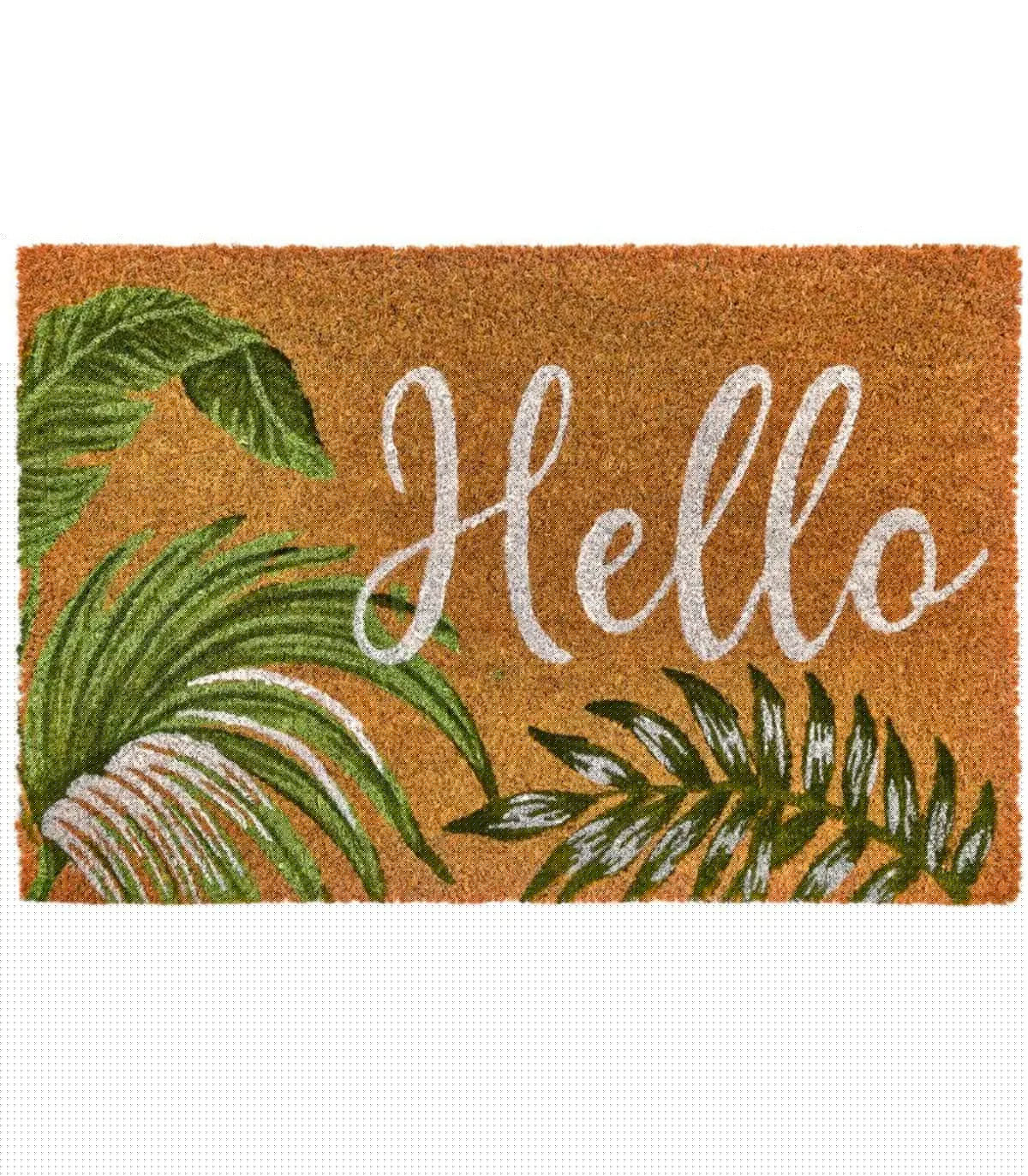 wadiga Paillasson coco feuillage Hello 60x40x1.5cm