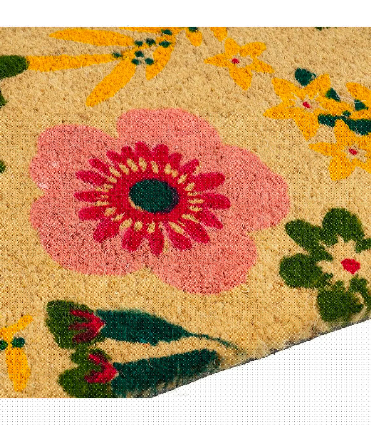 Wadiga Paillasson Coco Fleurs 60x40x1.5cm
