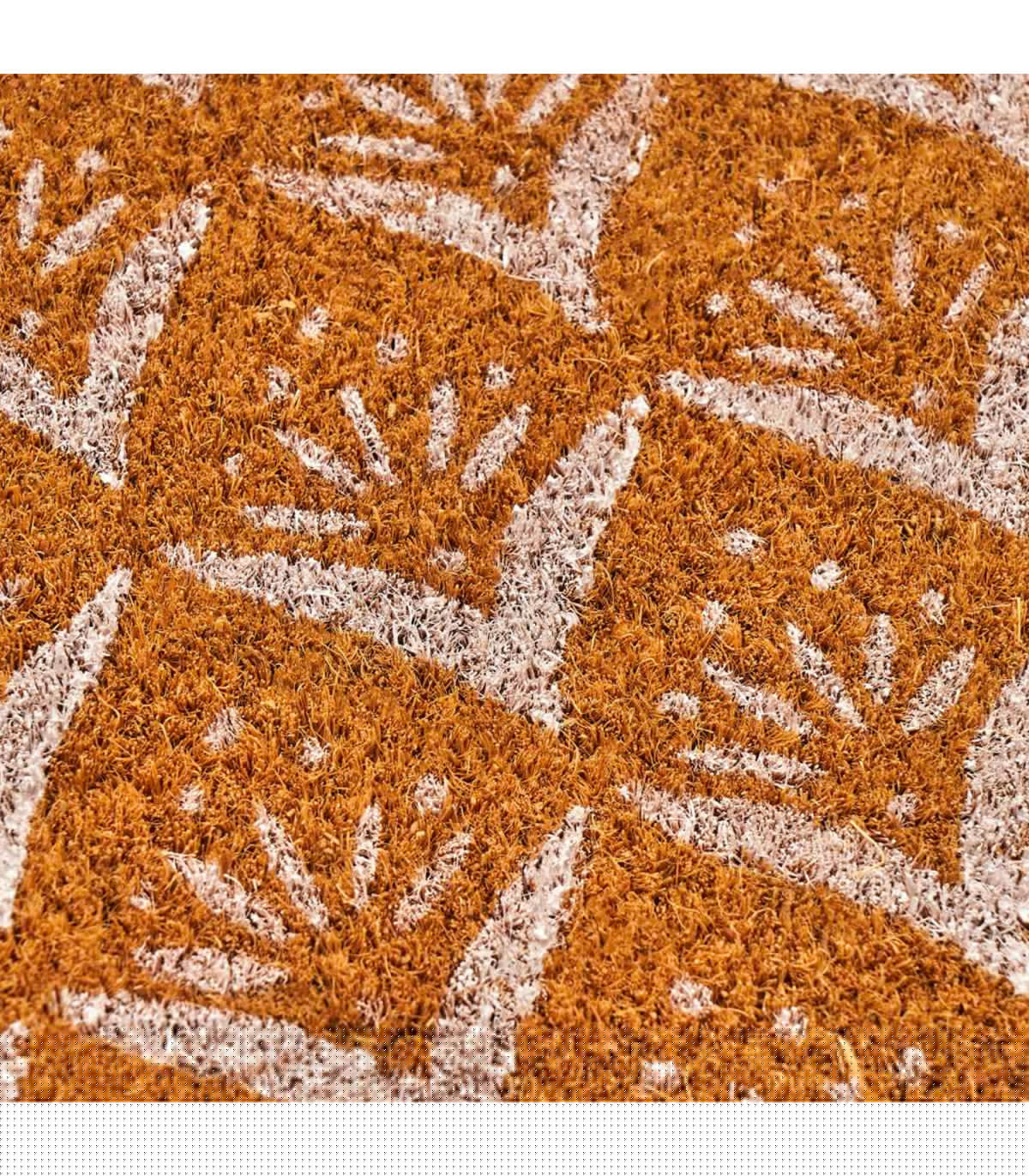 Wadiga Paillasson Coco Fleurs Blanches 60x40cm