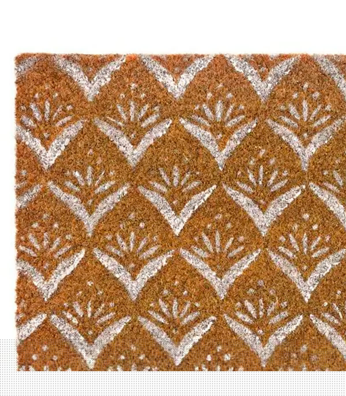 Wadiga Paillasson Coco Fleurs Blanches 60x40cm