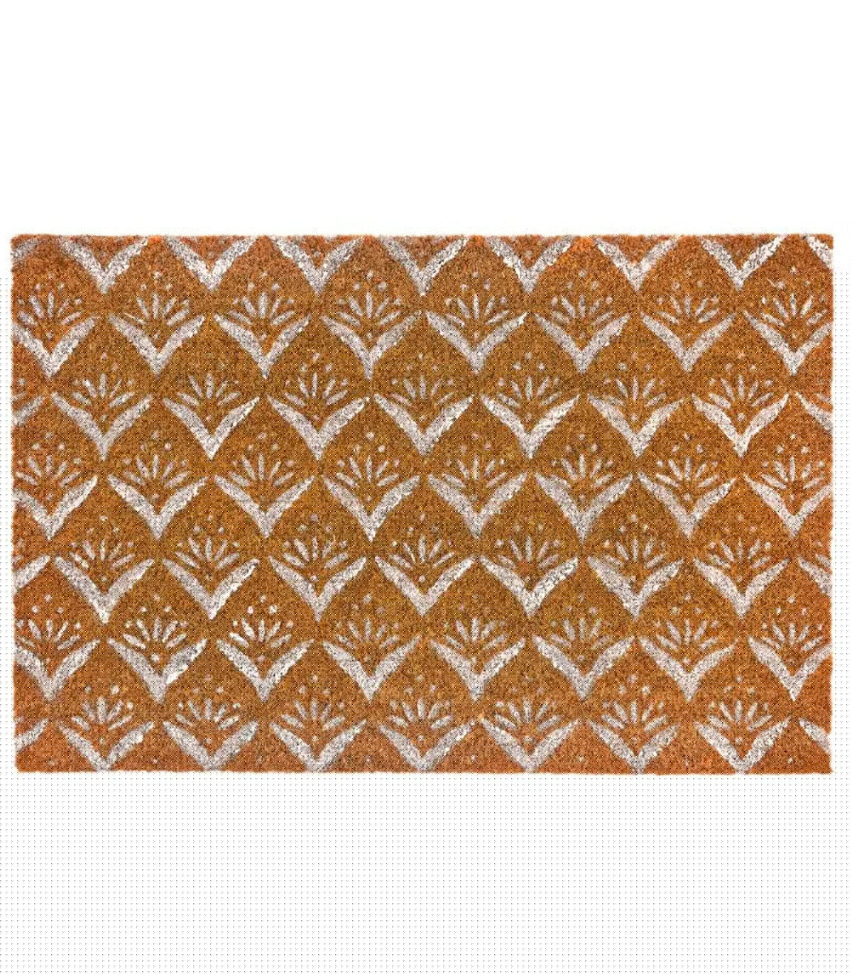 wadiga Paillasson coco fleurs blanches 60x40cm