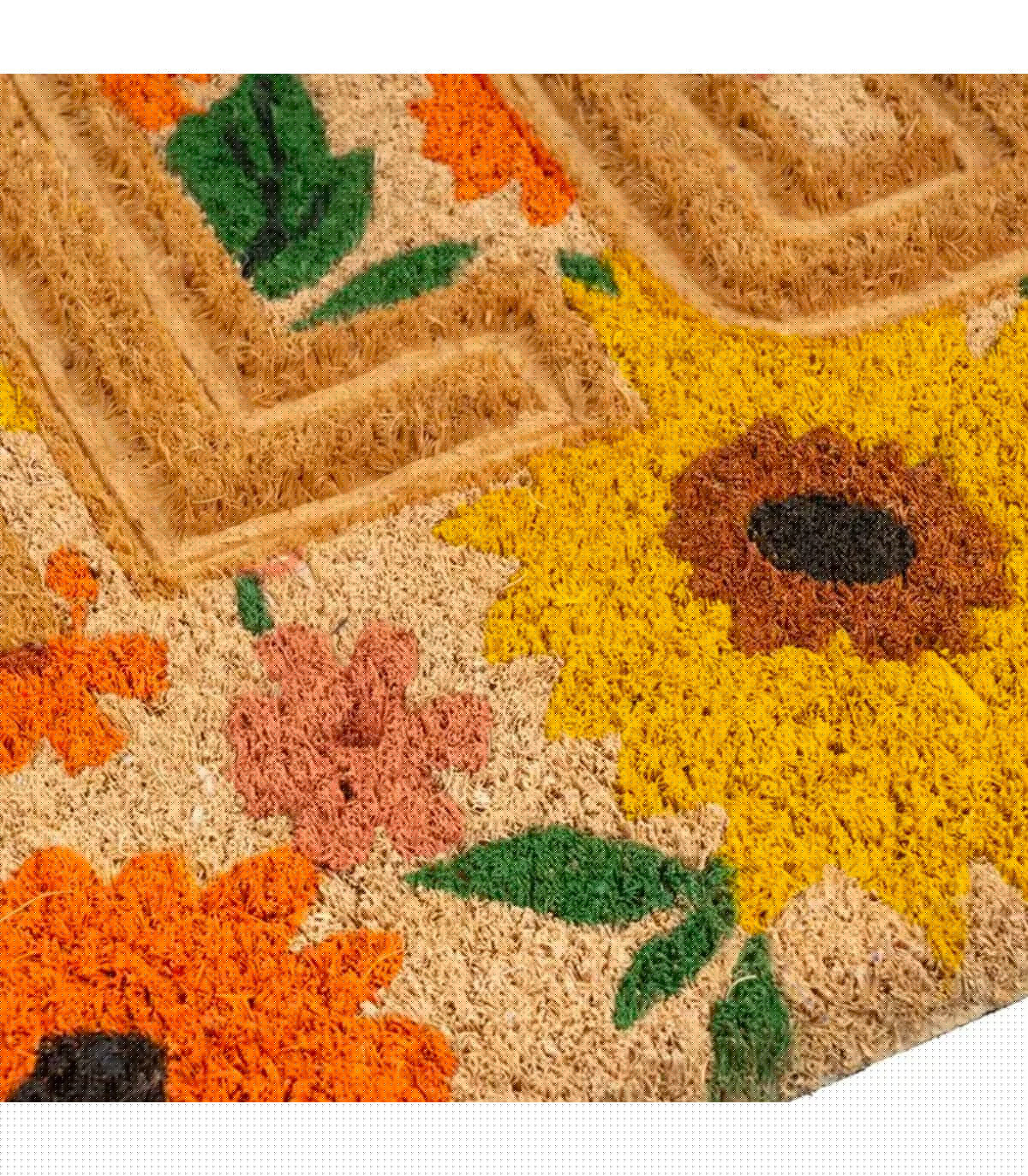 Wadiga Paillasson Coco Fleurs Hello 60x40x1.5cm