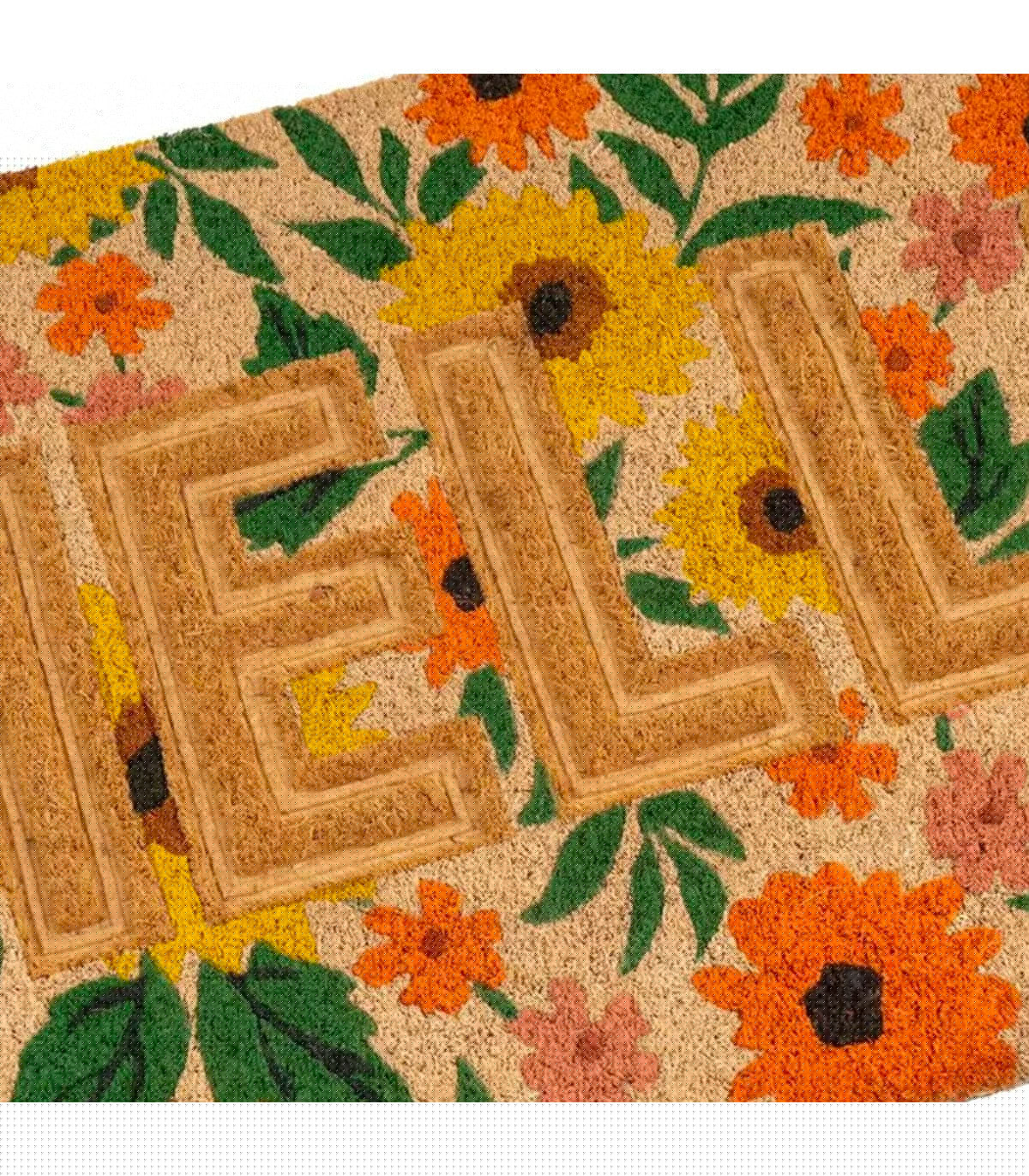 Wadiga Paillasson Coco Fleurs Hello 60x40x1.5cm