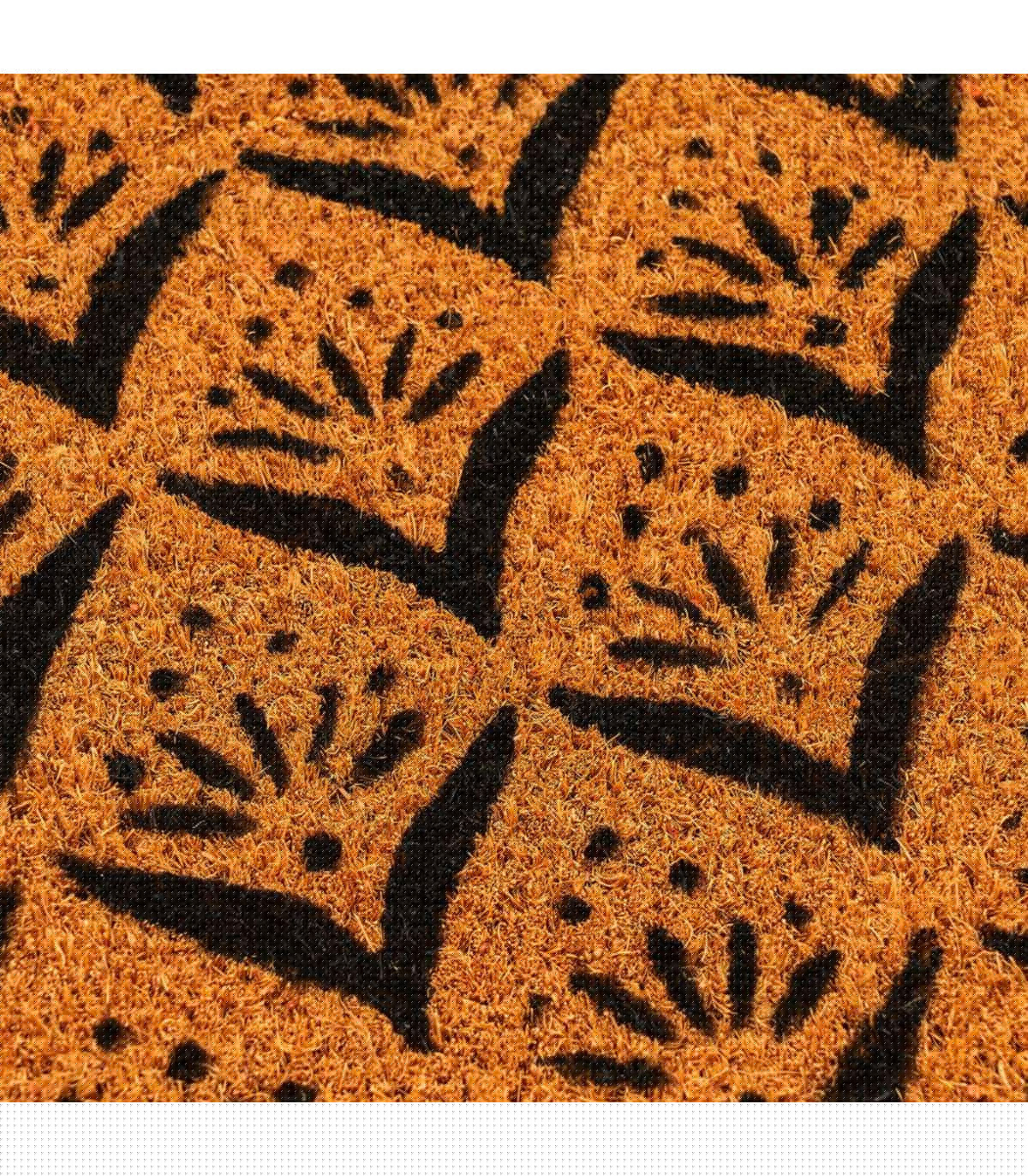 Wadiga Paillasson Coco Fleurs Noires 60x40cm