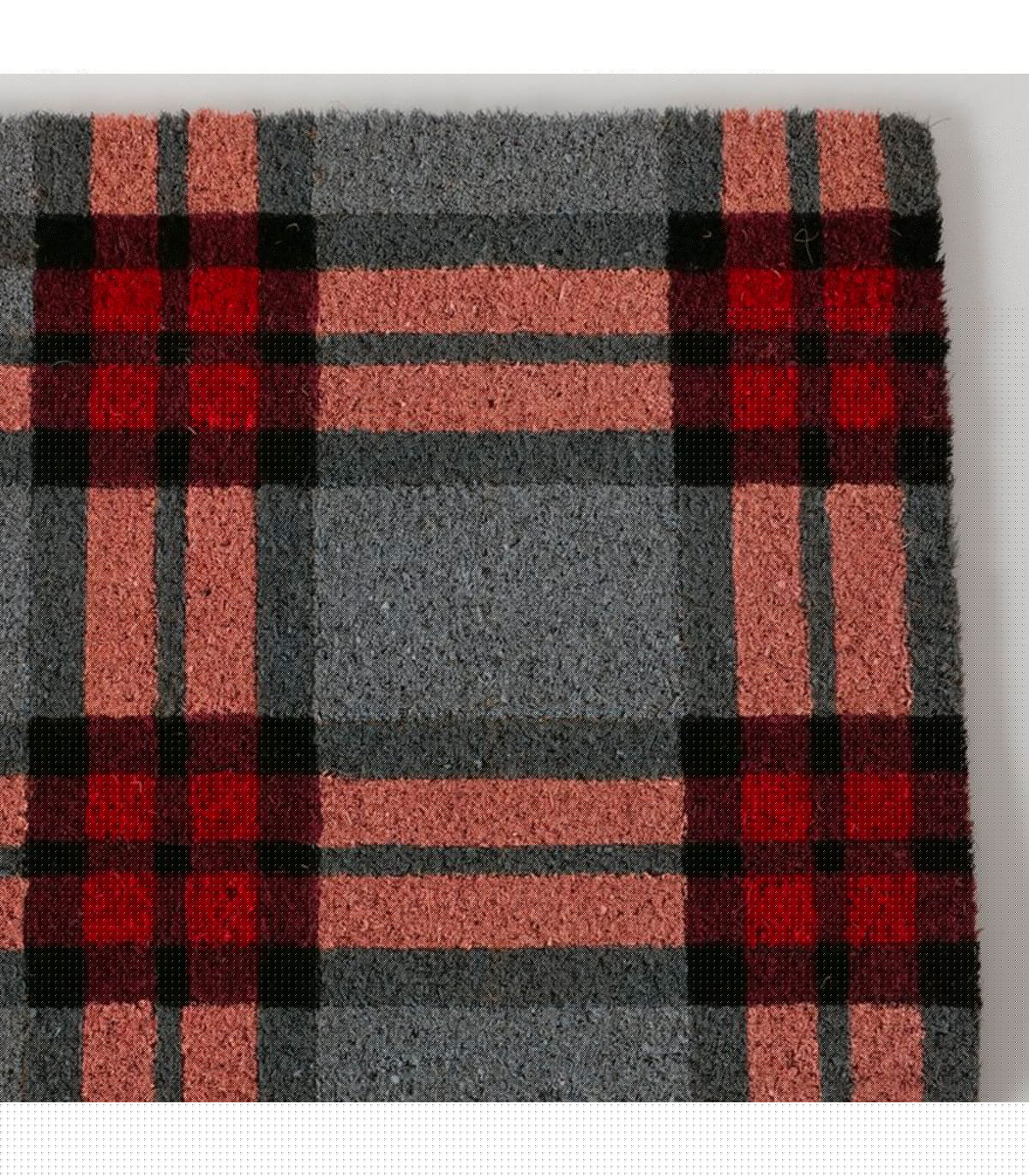 Wadiga Paillasson Coco Imprimé Tartan 60x40x1.5cm