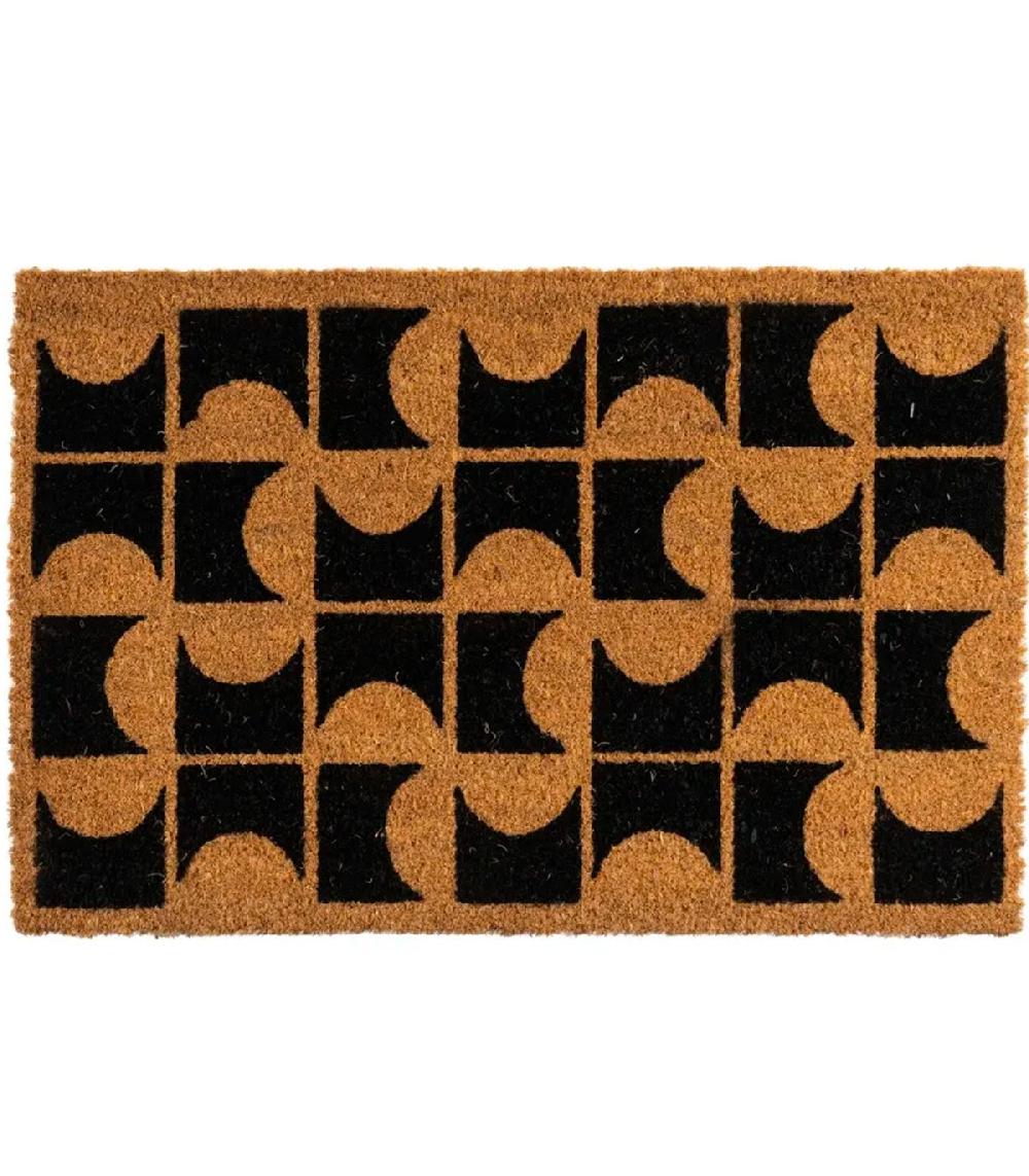wadiga Paillasson coco marron et noir 60x40x1.5cm