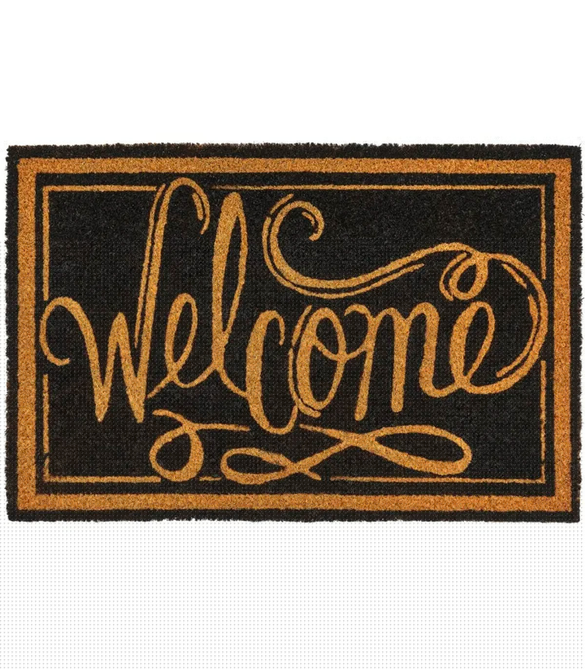 wadiga Paillasson coco rétro Welcome 60x40x1.5cm
