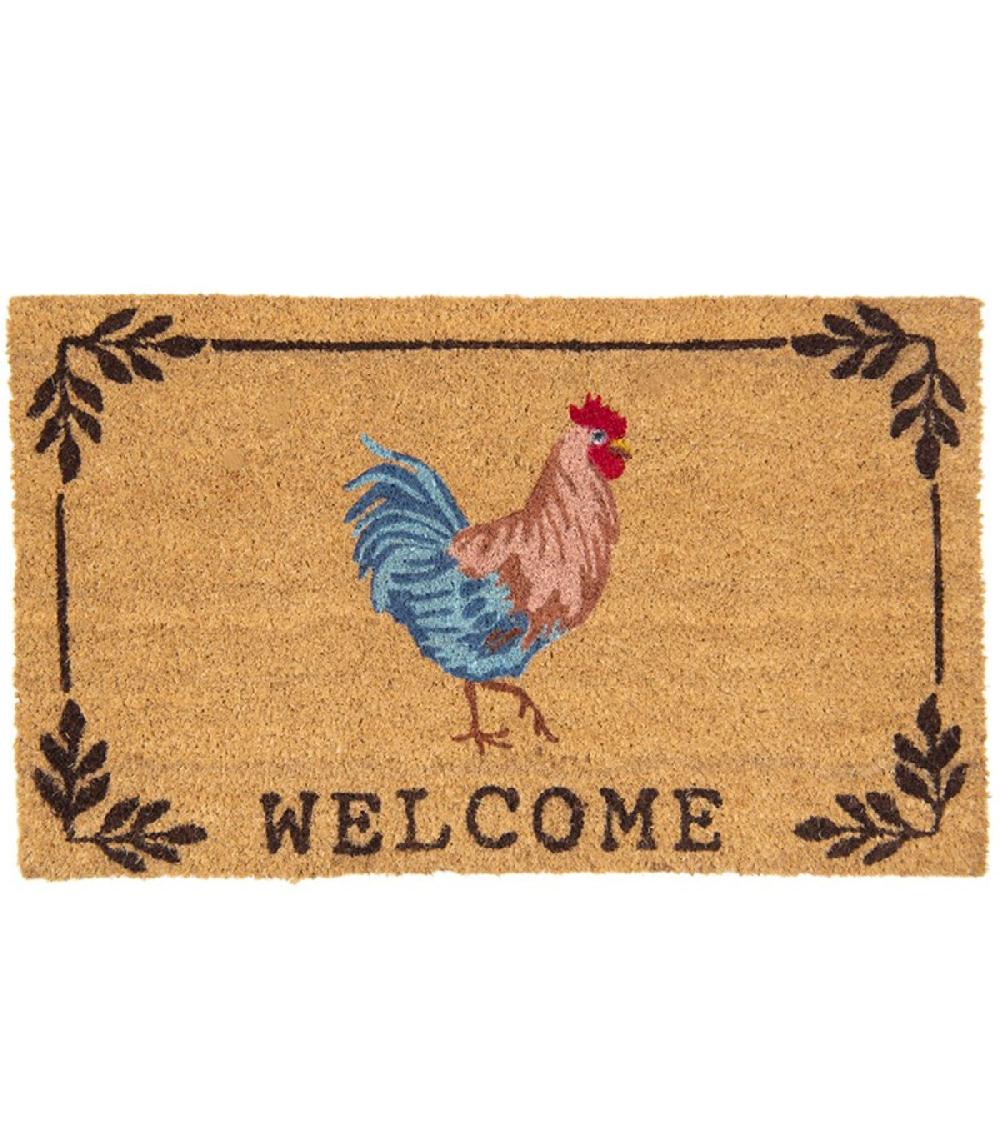 wadiga Paillasson coco welcome coq 75x45x1cm