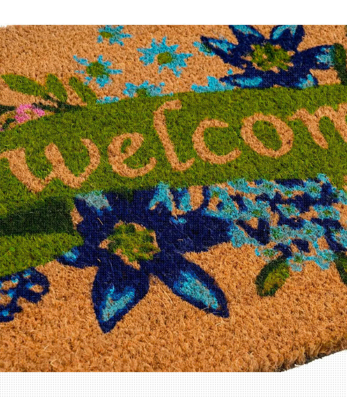 Wadiga Paillasson Coco Welcome Fleurs 60x40x1.5cm