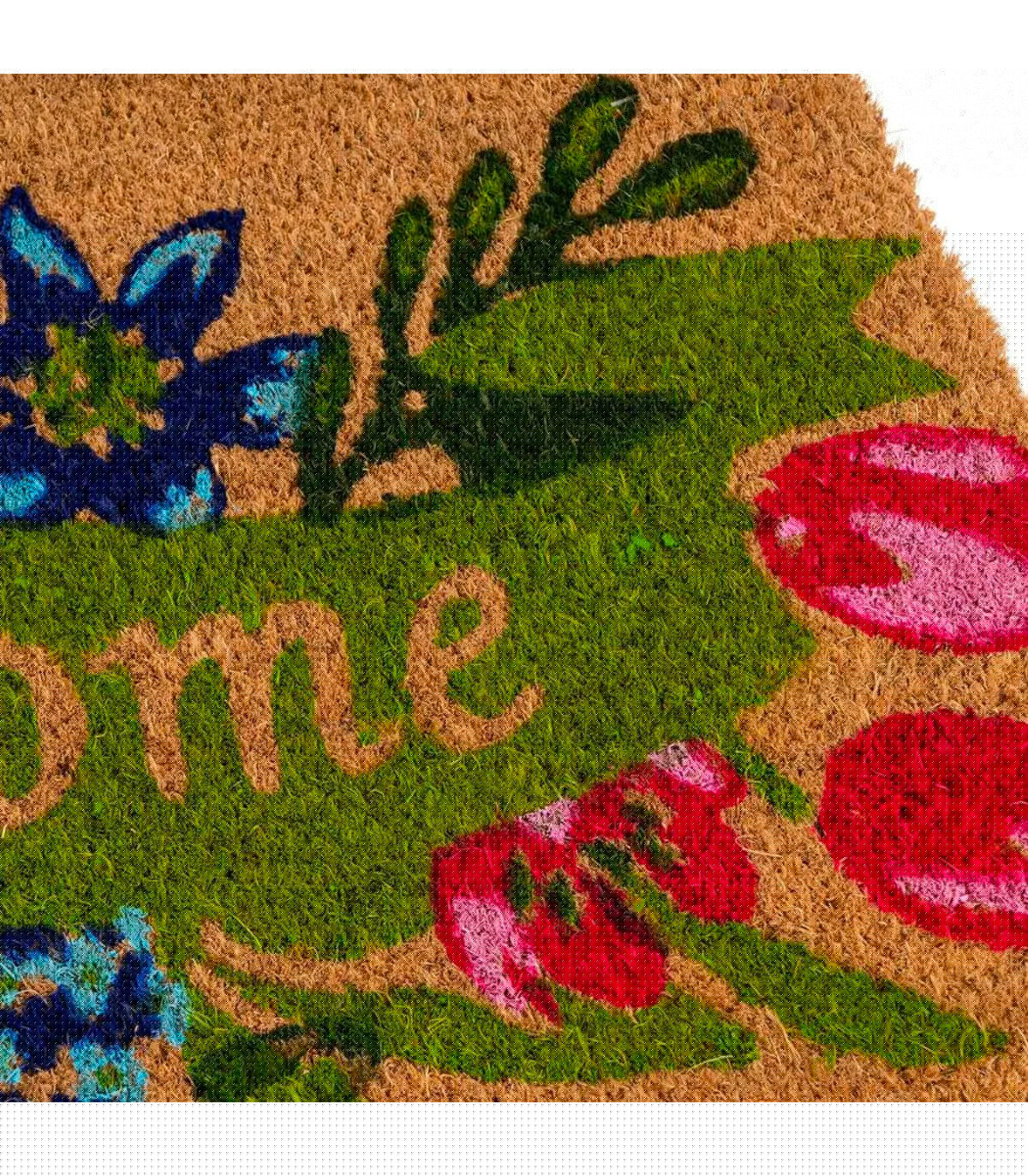 Wadiga Paillasson Coco Welcome Fleurs 60x40x1.5cm