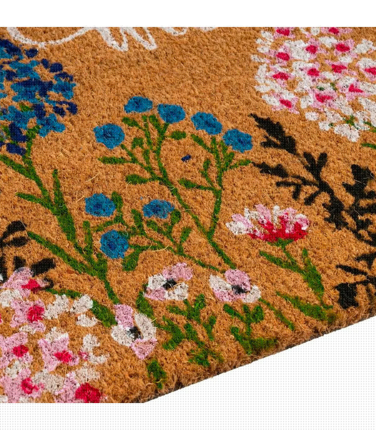 Wadiga Paillasson Coco Welcome Fleurs 60x40x1.5cm