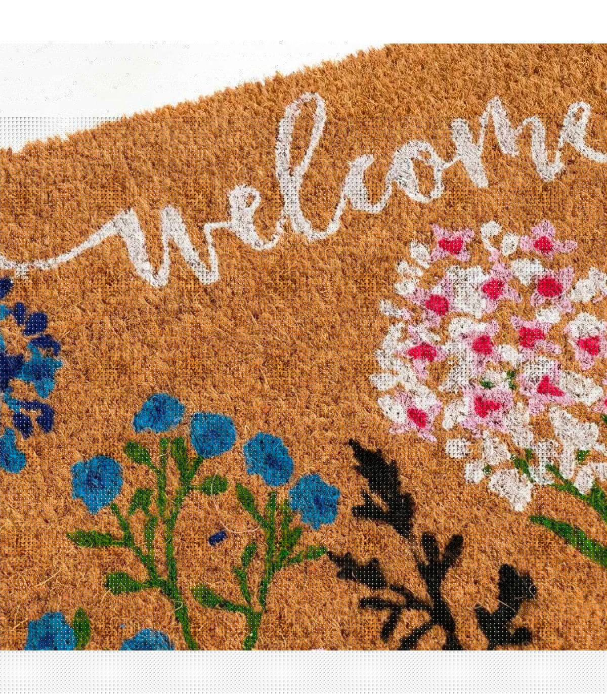Wadiga Paillasson Coco Welcome Fleurs 60x40x1.5cm