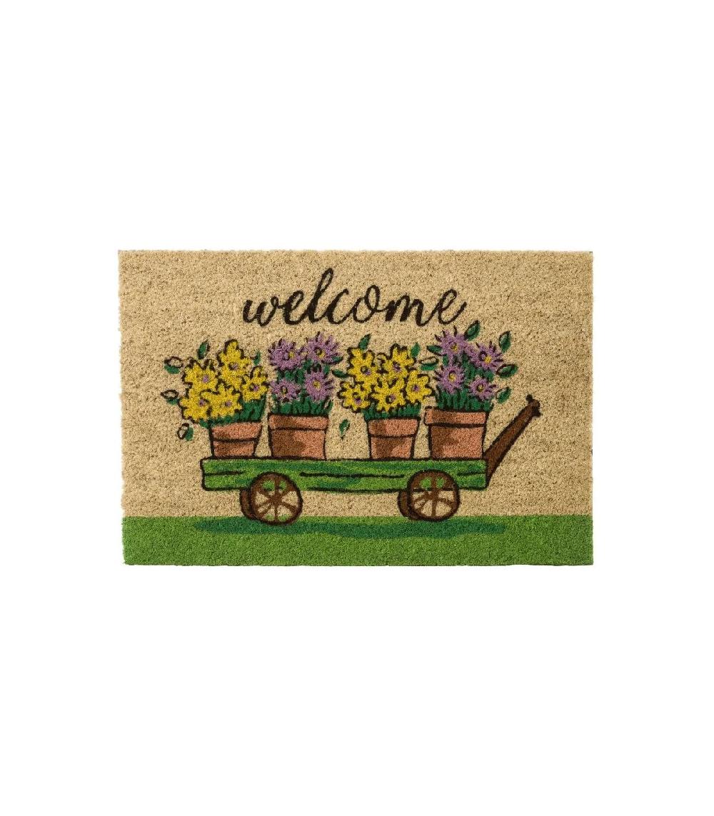 wadiga Paillasson Coco Welcome Floral - 60x40x1.5cm