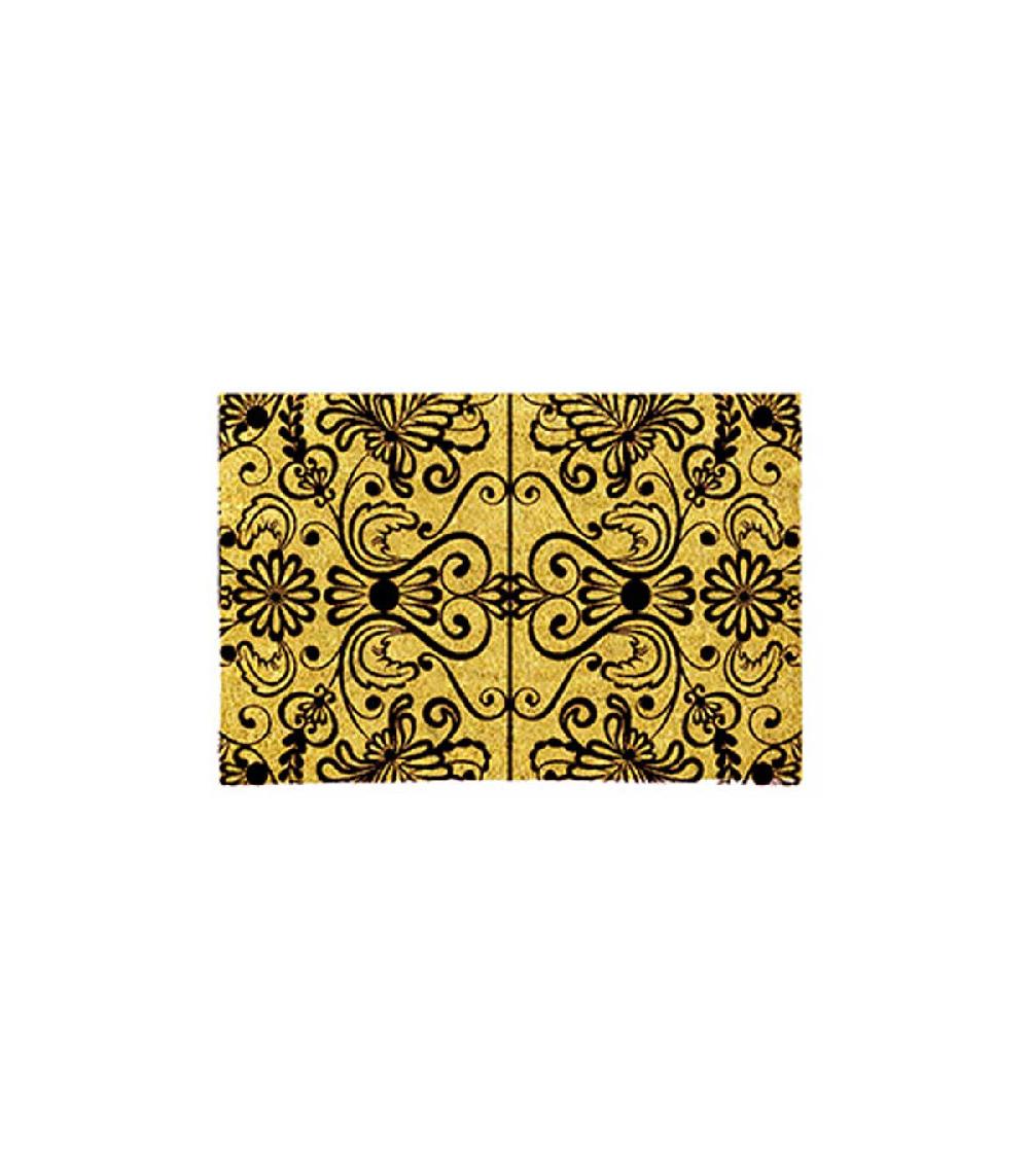 wadiga Paillasson en Coco Motifs Volutes Noires