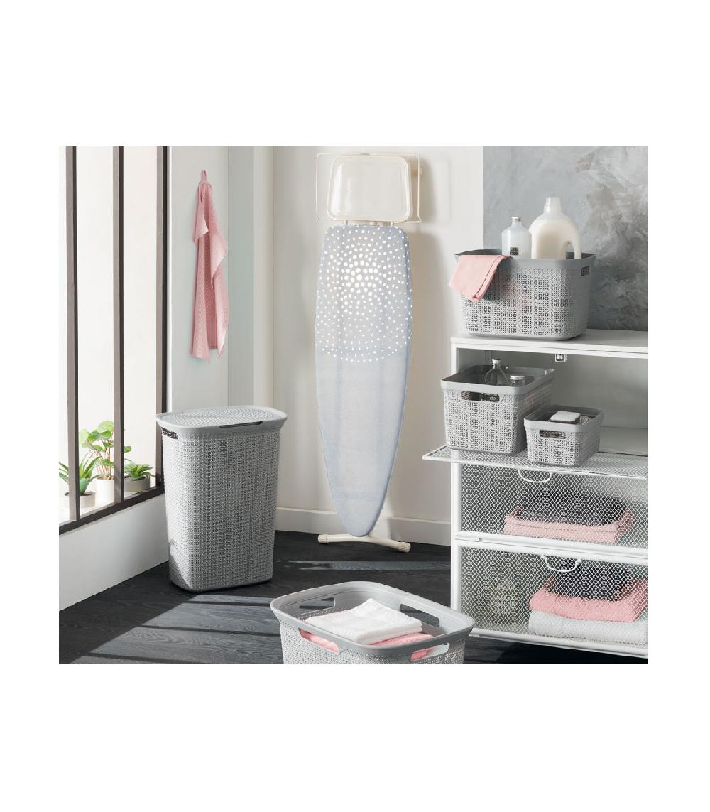 Wadiga Panier à Linge Buanderie Gris 4 Poignées