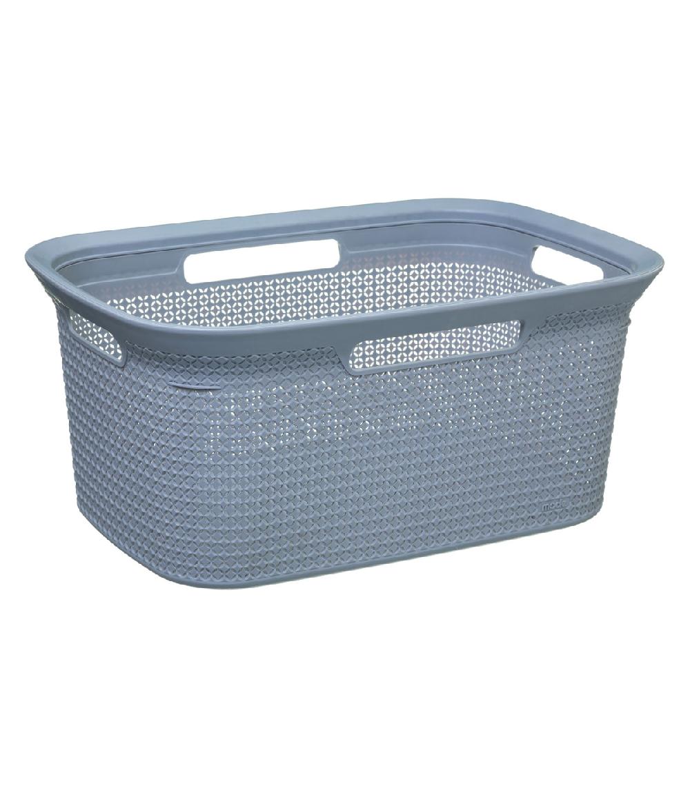 wadiga Panier à linge buanderie gris 4 poignées