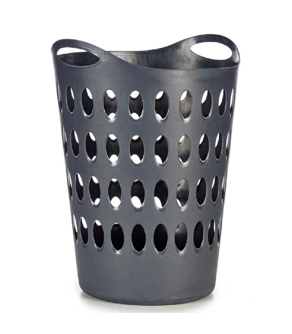 wadiga Panier à linge buanderie plastique noir 50L