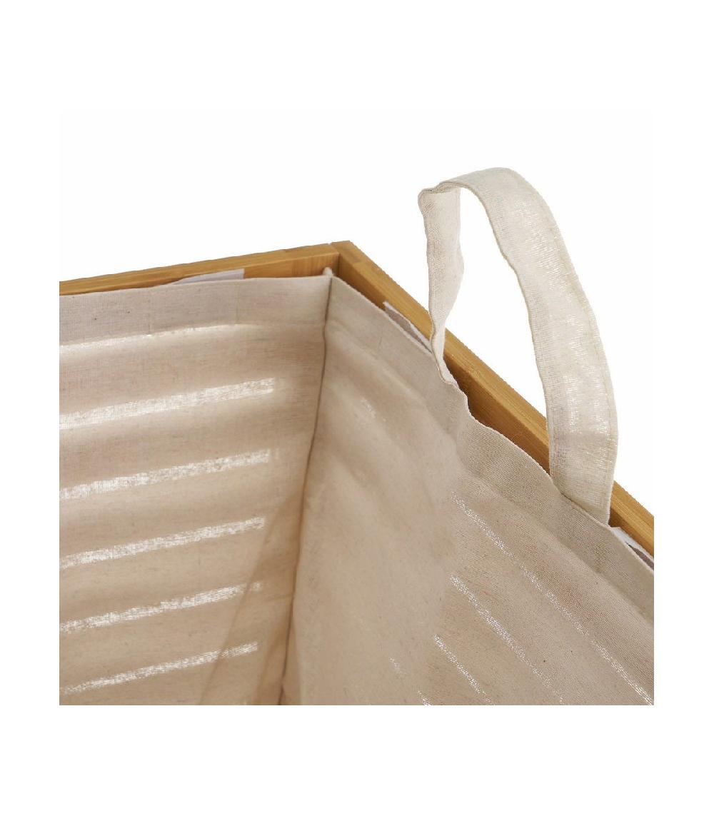 Wadiga Panier à Linge En Bambou - 40x40x58cm