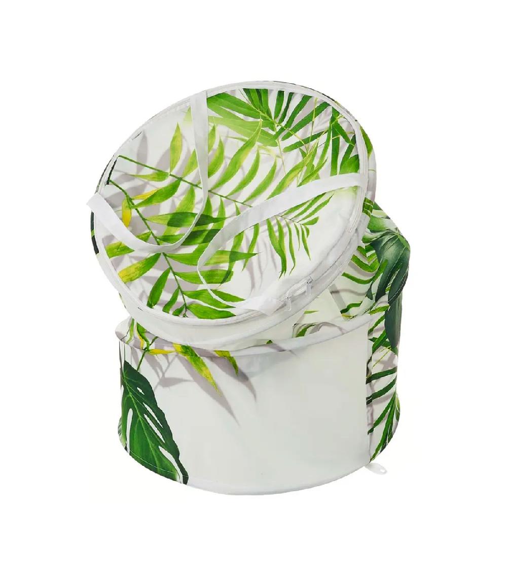 Wadiga Panier à Linge En Polyester Feuillage Vert