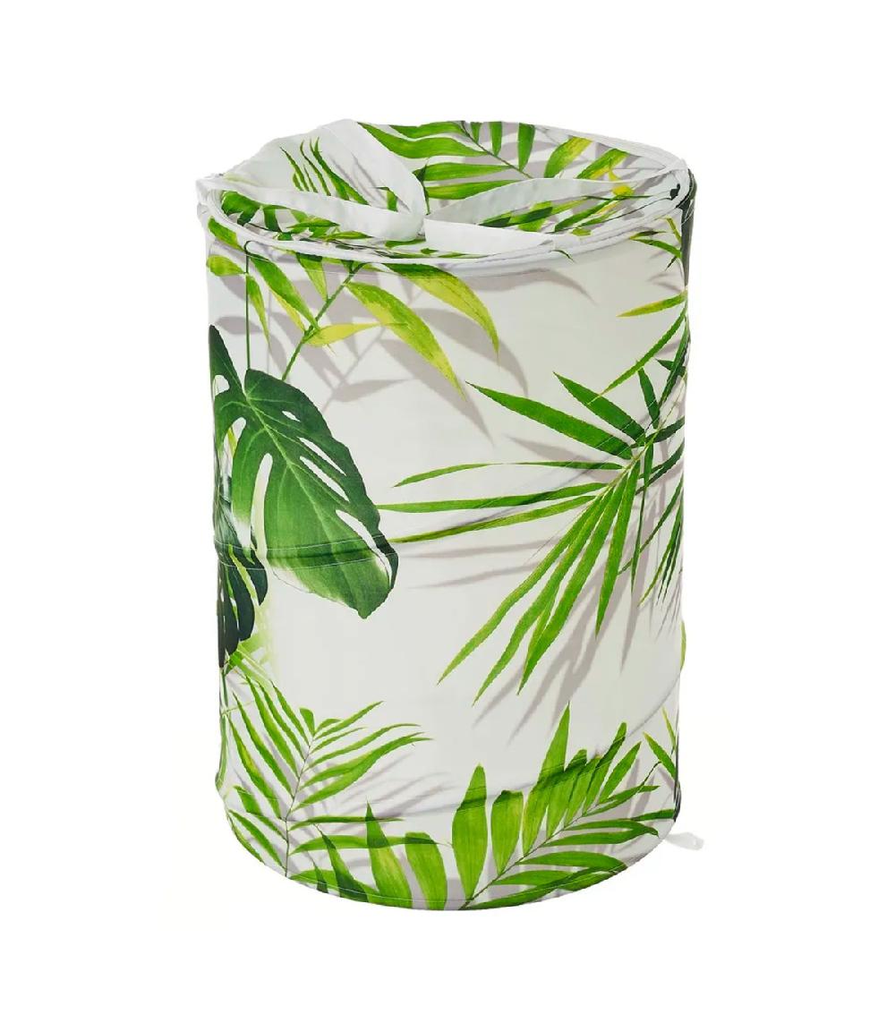 wadiga Panier à linge en polyester feuillage vert