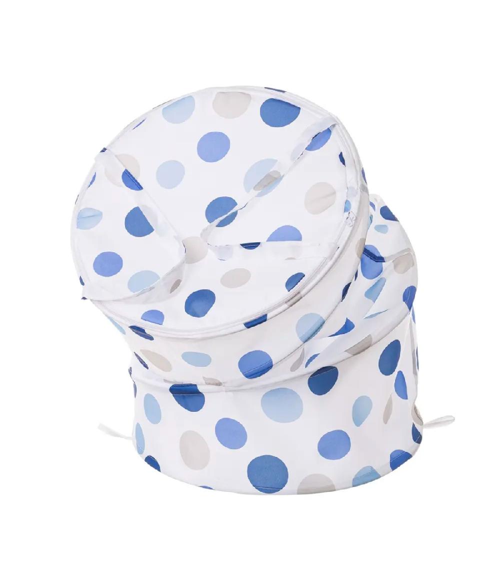 Wadiga Panier à Linge En Polyester Pois Bleus