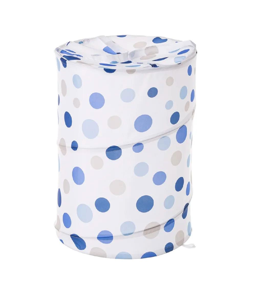 wadiga Panier à linge en polyester pois bleus