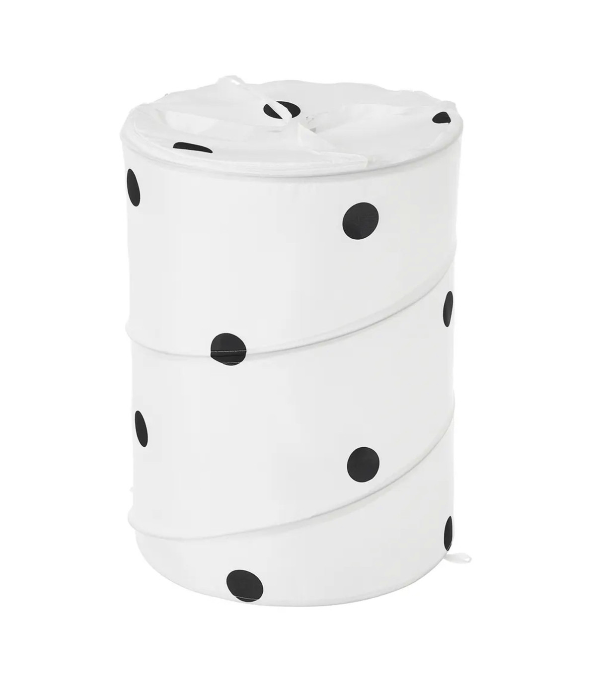 wadiga Panier à linge en polyester pois noirs
