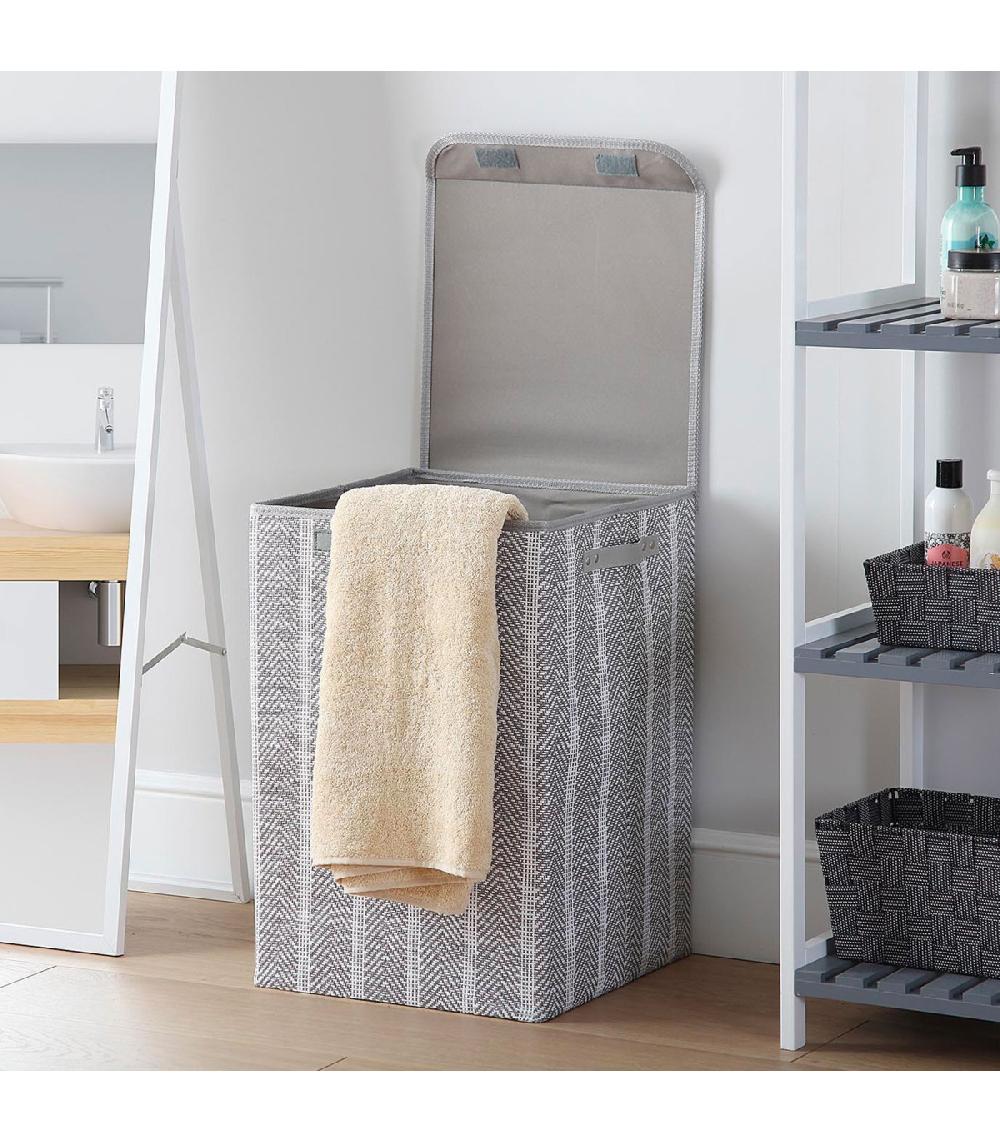 Wadiga Panier à Linge Gris 35x35x53cm