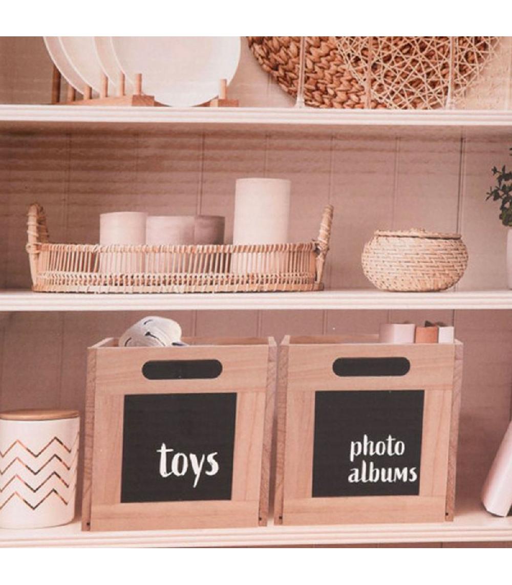 Wadiga Panier De Rangement Avec Craie 30x20x20cm