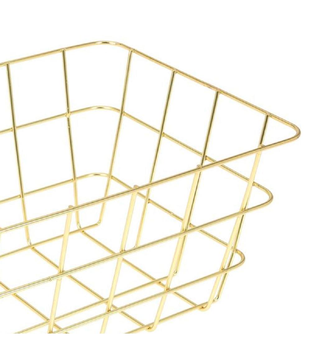 Wadiga Panier De Rangement Métal Doré 24x18x12cm