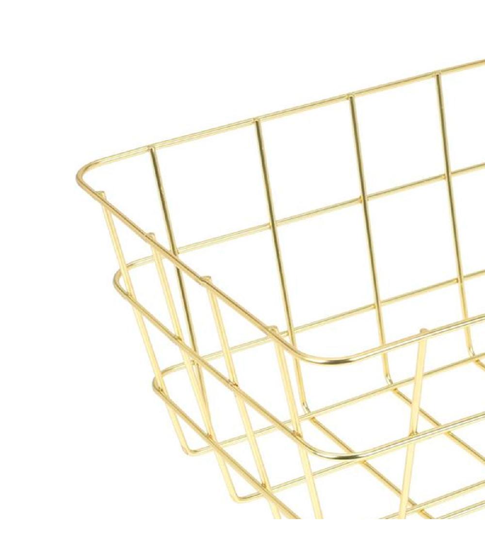 Wadiga Panier De Rangement Métal Doré 24x18x12cm