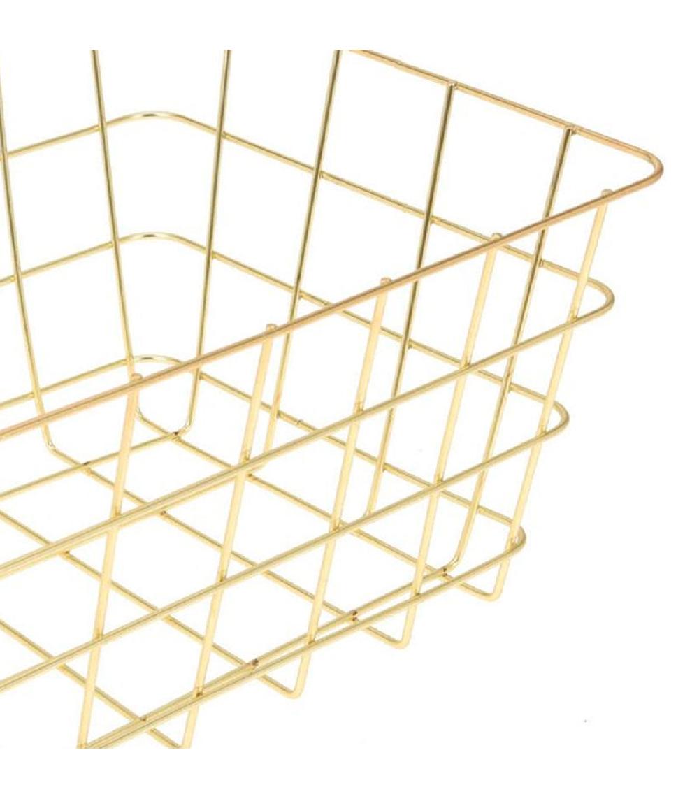 Wadiga Panier De Rangement Métal Doré 30x21x14cm