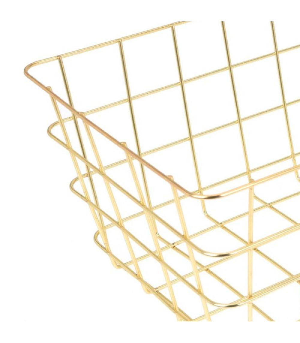 Wadiga Panier De Rangement Métal Doré 30x21x14cm