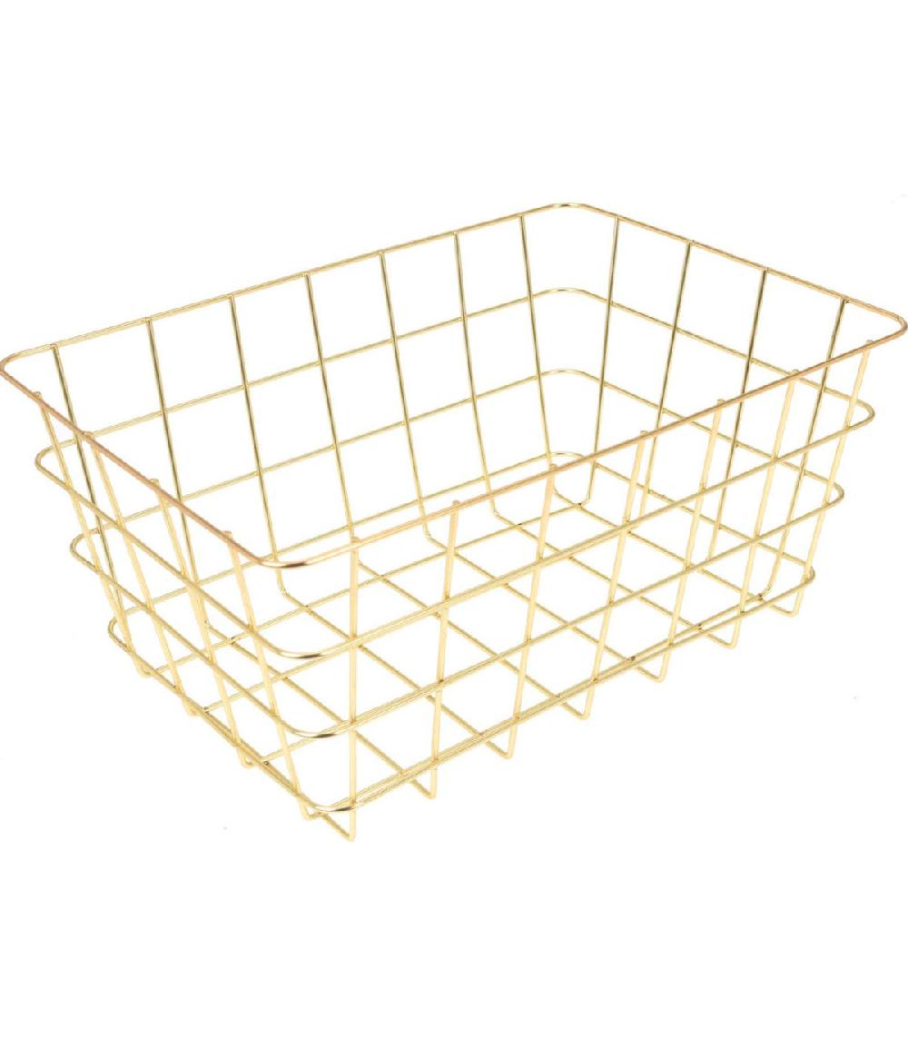 wadiga Panier de rangement métal doré 30x21x14cm